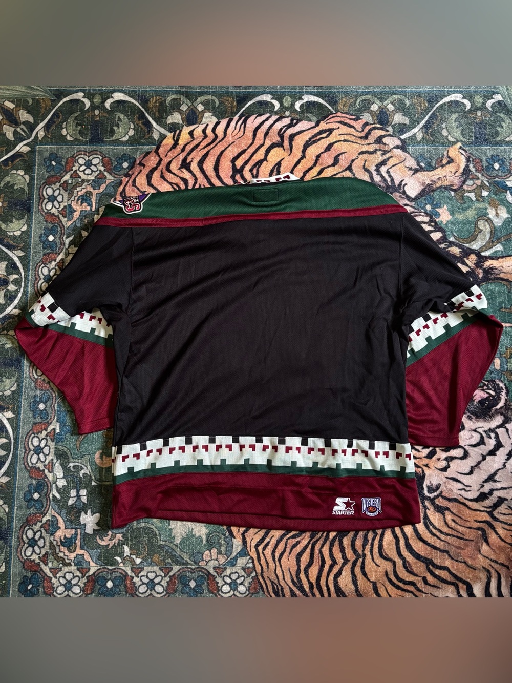 Vintage 90s Phoenix Coyotes Starter NHL Hockey Jersey Kachina Black Size XXL - Picture 2 of 7